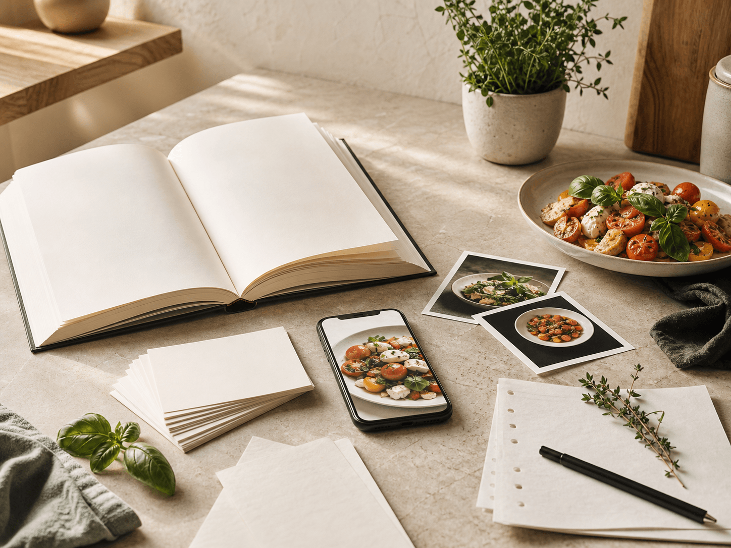 Recipes from websites, photos, and notes becoming one organized library
